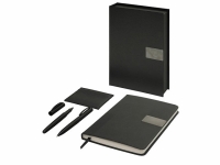 Подарочный набор "Goethe" с блокнотом А5, 2-мя ручками и картхолдером, черный
