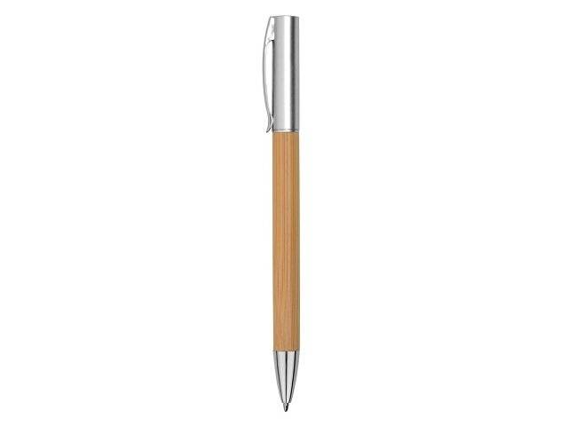 Ручка бамбуковая шариковая "Saga", хром/бамбук