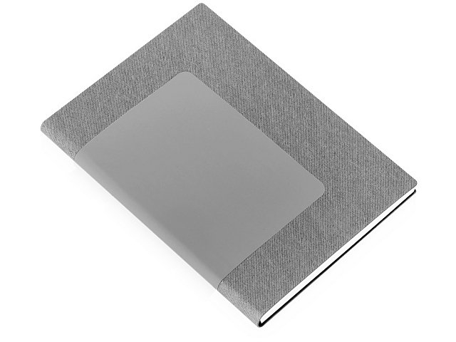Бизнес блокнот "Supreme" с вставкой из софт-тача, гибкая обложка, 128 листов, серый