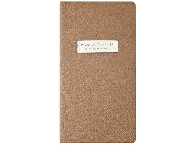 Еженедельник недатированный А6 "Total beige" с нашивкой, бежевый
