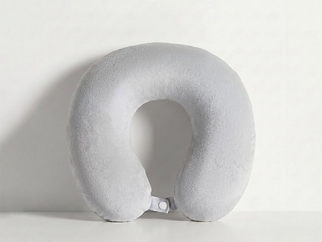 Подушка Basic из микрофибры с эффектом памяти U-shape, серый