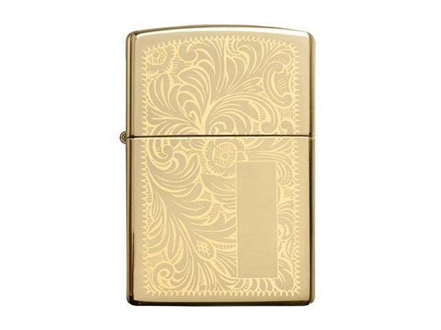 Зажигалка ZIPPO Venetian с покрытием High Polish Brass, латунь/сталь, золотистая, 38x13x57 мм