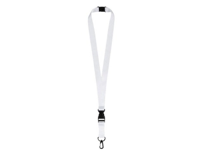 Ланъярд 2 см под сублимацию с карабином, межуровневым замком и замком обрыва, черный