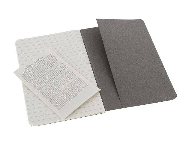 Записная книжка Moleskine Cahier (в линейку, 3 шт.), Pocket (9х14см), серый