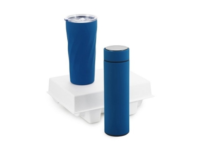 Подарочный набор "FAMILY" с термосом и термокружкой, синий