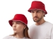 Панама с контрастной окантовкой , красный/белый