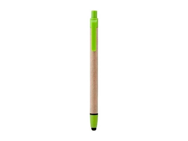 Ручка-стилус шариковая "Planet", бежевый/лайм