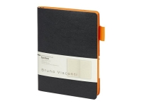 Ежедневник недатированный А5 "Boston", черный (оранжевый обрез)