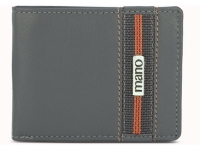 Бумажник Mano "Don Leonardo", с RFID защитой, натуральная кожа в сером цвете, 10,5 х 2 х 8,5 см