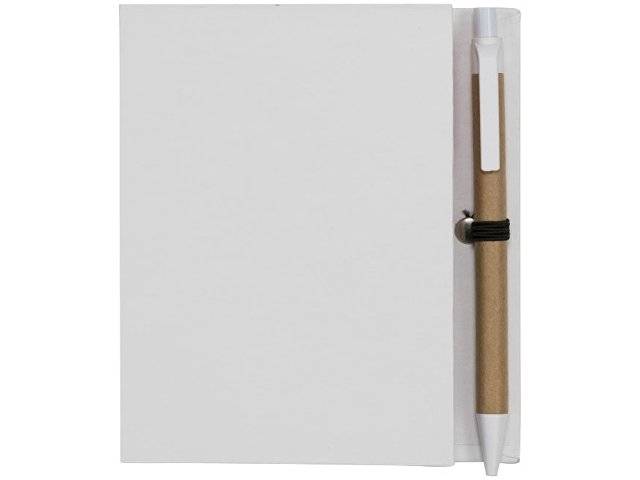 Цветной комбинированный блокнот с ручкой, белый