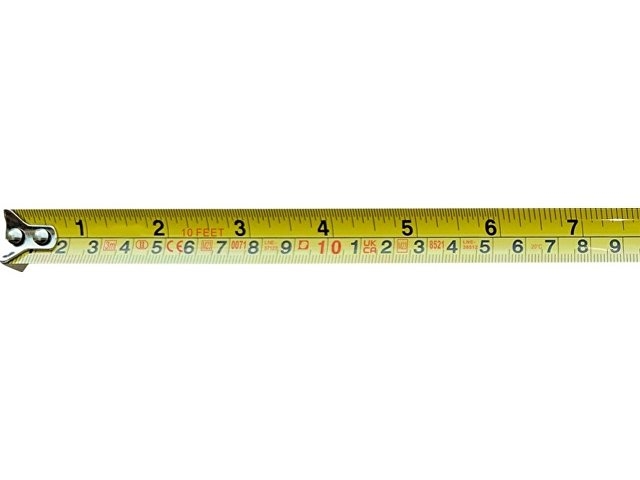 Рулетка длиной 5 метров Rule из переработанной пластмассы, сертифицированной по стандарту RCS - Желтый