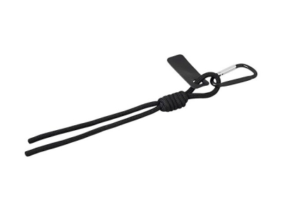 Брелок-веревочка на карабине, черный