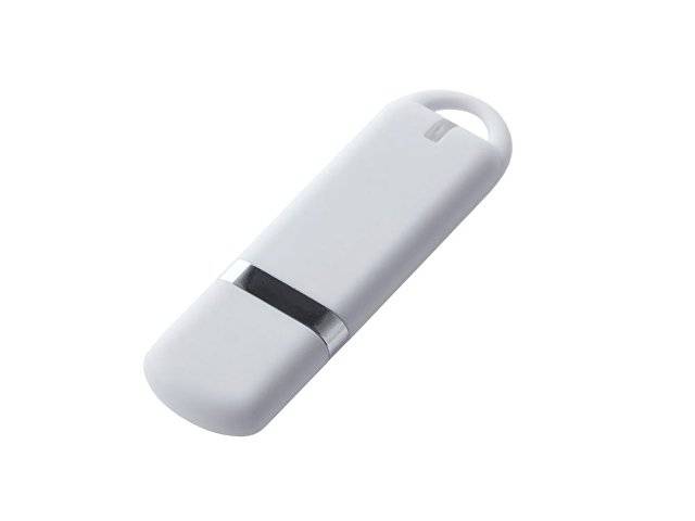 USB-флешка на 128 ГБ 3.0 USB, с покрытием soft-touch, белый