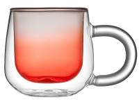Кружка с двойными стенками с широкой ручкой и градиентным покрытием "Fog", красный