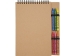 Doodle блокнот формата А5 с мягкой обложкой на спирали и набор мелков - Натуральный