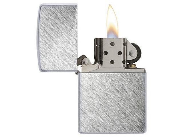 Зажигалка ZIPPO с покрытием Herringbone Sweep, латунь/сталь, серебристая, матовая, 38x13x57 мм