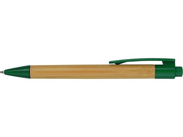 Ручка шариковая "Borneo" из бамбука, зеленый, черные чернила