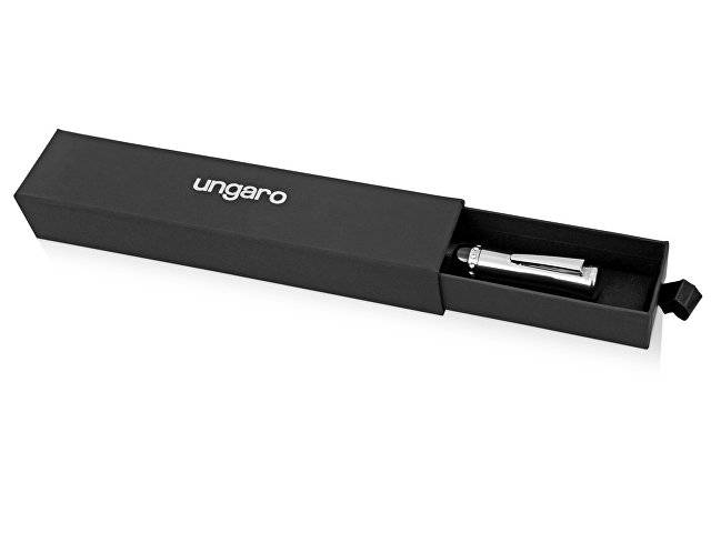 Ручка шариковая Ungaro модель «Ovieto» в футляре, черный/серебристый