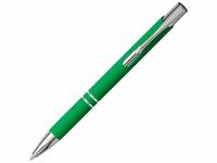 Шариковая кнопочная ручка Moneta с матовым антискользящим покрытием, зеленый