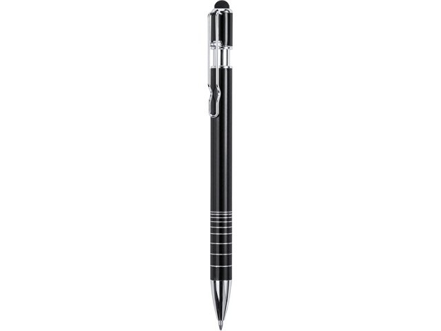 Ручка-стилус металлическая шариковая BORNEO, черный