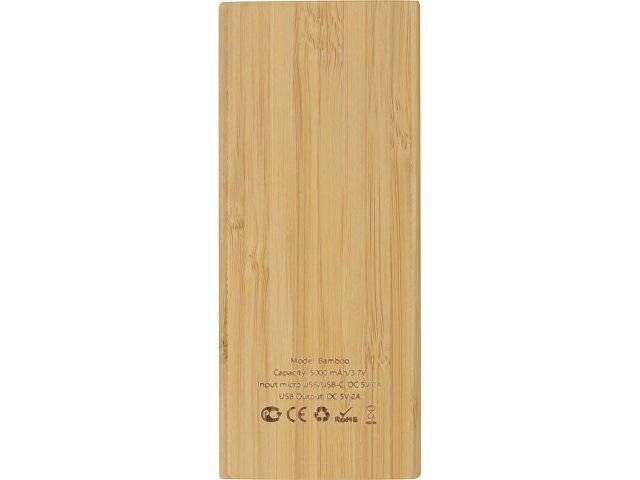 Внешний аккумулятор из бамбука "Bamboo", 5000 mAh