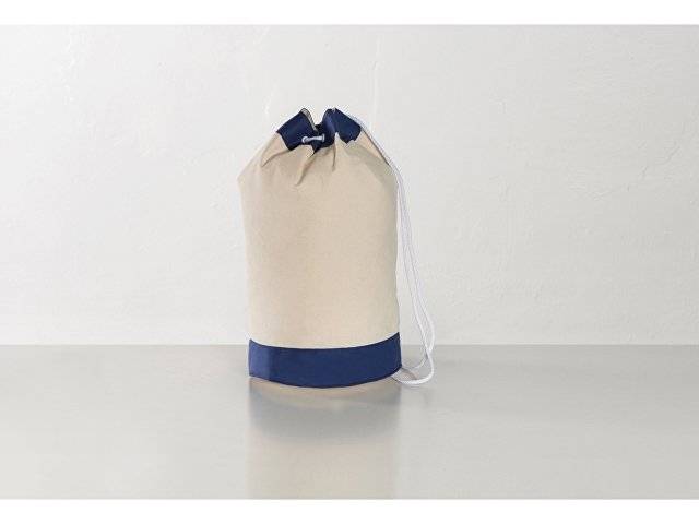 Рюкзак-мешок «Indiana» хлопковый, 180гр, натуральны/синий