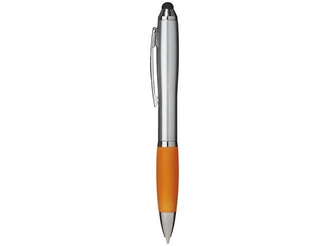 Ручка-стилус шариковая "Nash", серебристый/оранжевый