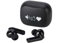 Беспроводные наушники с шумоподавлением c подсветкой лого «Lites», черные (гравировка)