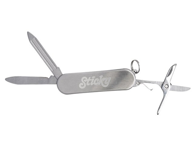 Мультитул-складной нож 3-в-1, металлик (гравировка)