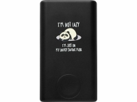 Внешний беспроводной аккумулятор 2-в-1 с функцией зарядки Apple Watch, QC/PD «AtomIQ», 10000 мАч, черный с тампопечатью