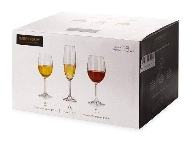 Подарочный набор бокалов для красного, белого и игристого вина "Celebration", 18шт