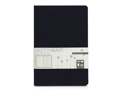 Скетчбук "Sketch & Art" в твердом переплете 143х216 мм, 100 л. бежевой бумаги 100 г/м2, черный