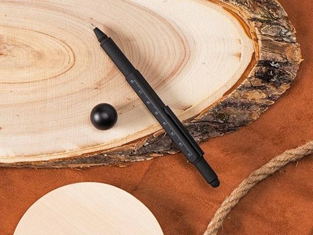 Ручка шариковая металлическая "Tool", серый. Встроенный уровень, мини отвертка, стилус