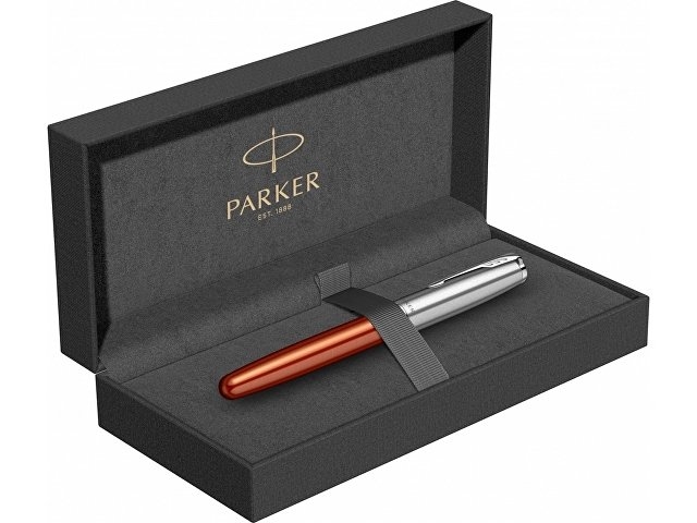 Перьевая ручка Parker Sonnet Essentials Orange SB Steel CT, перо: F, цвет чернил black, в подарочной упаковке.