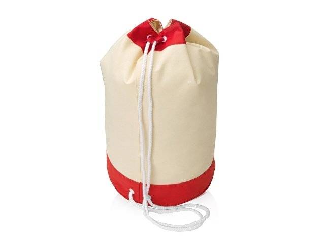 Рюкзак-мешок «Indiana» хлопковый, 180гр, натуральный/красный