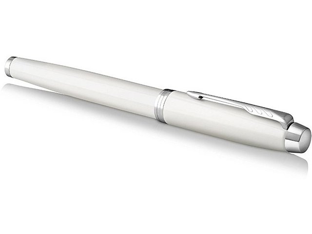 Перьевая ручка Parker IM Metal White CT, перо: F , цвет чернил: blue, в подарочной упаковке.