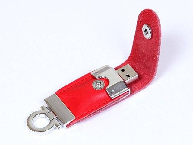 USB-флешка на 64 ГБ в виде брелка, красный