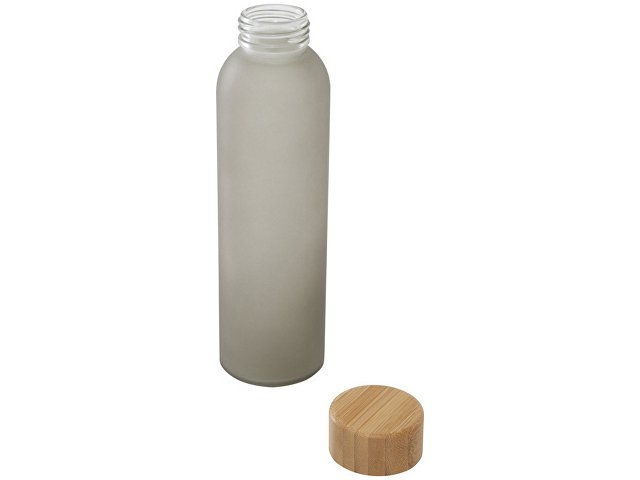 Lume бутылка из матового содово-известкового стекла объемом 500 мл с бамбуковой крышкой - Серый