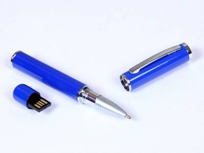 USB-флешка на 16 Гб в виде ручки с мини чипом, синий