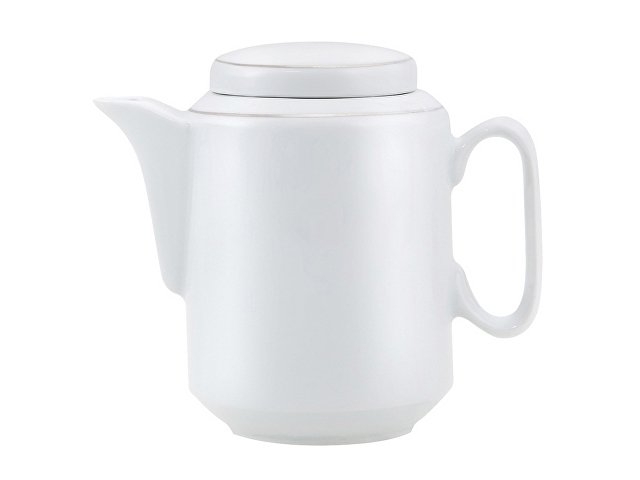 Чайный набор с подстаканником и фарфоровым чайником «ЭГОИСТ-М», серебристый/белый