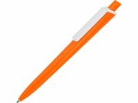 Ручка пластиковая трехгранная шариковая «Lateen», оранжевый/белый