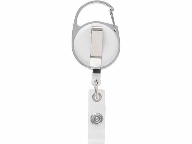 Бейдж с рулеткой-карабин "Favor", белый