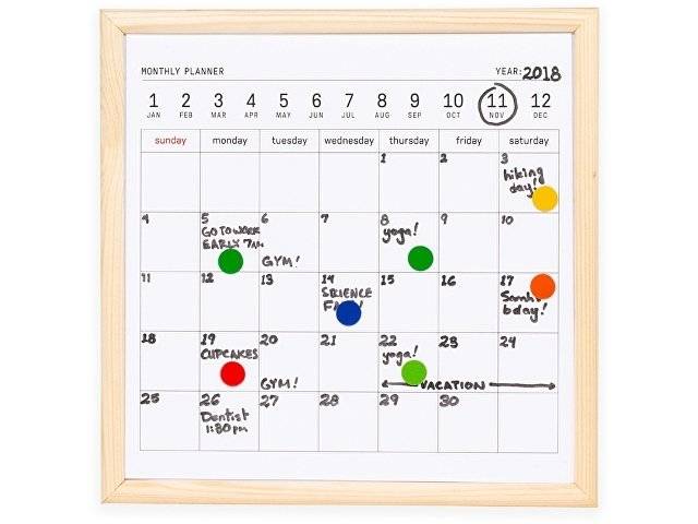 Календарь для заметок с маркером "Whiteboard calendar"
