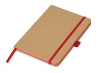 Блокнот A5 "Sevilia Color", твердая обложка из крафта, 80 листов, цветной срез и форзац, натуральный/красный