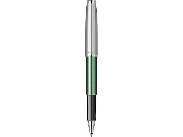 Ручка-роллер Parker Sonnet Essentials Green SB Steel CT, цвет чернил black, перо: F, в подарочной упаковке.