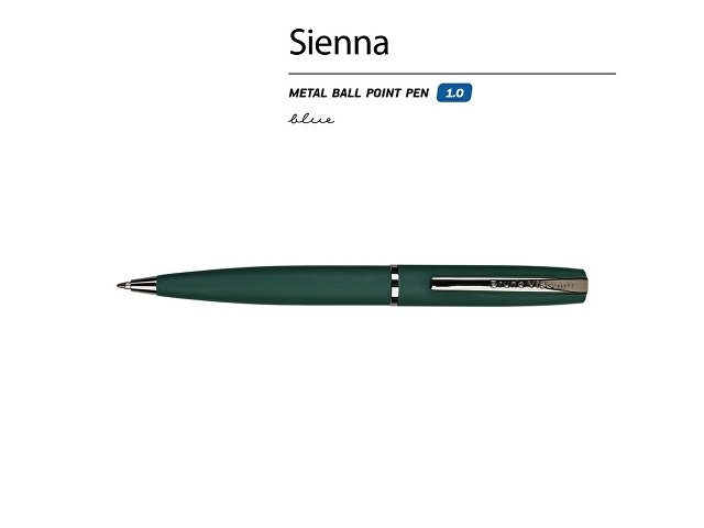 Ручка металлическая шариковая "Sienna", софт-тач, 1.0 мм, зеленый