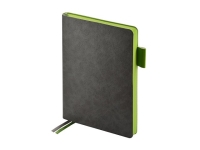 Ежедневник А5 датированный "Boston" 2026, серый с салатовым обрезом