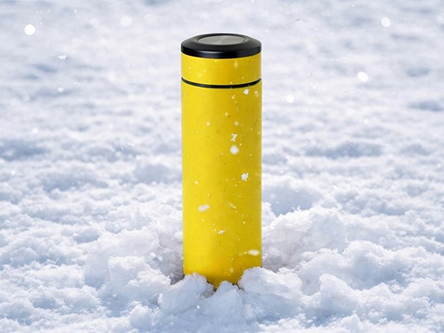 Вакуумный термос "Vacuum Flask C1", soft touch, 420мл, желтый