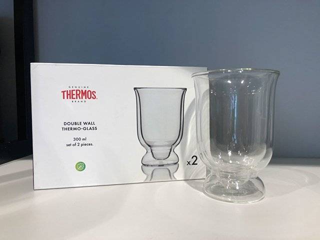 Набор стаканов из двойного стекла тм THERMOS 0,3L, в наборе 2 шт.