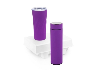 Подарочный набор "FAMILY" с термосом и термокружкой, фиолетовый